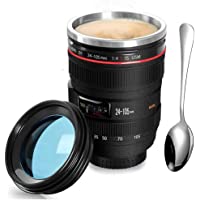 SLOSH Taza Cafe para Llevar Taza Camara Objetivo Lente Acero Inoxidable